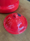 Vintage Mid-Century Red Enamel Kettle – Retro Kitchenware, Collectible Teapot