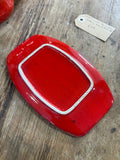 Vintage 1970s West German Pottery Breakfast Set – Butter Dish, Jam Pot, Salt & Pepper Shakers, 6 Egg Cups – Retro Red Glaze
