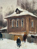 Russian Impressionist School Oil Painting, Signed – Mid 20th Century