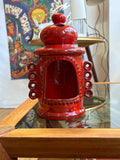 Vintage Pan Keramik Goebel Red Ceramic Tealight Holder, West Germany, 1970s