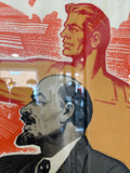 Original 1969 Soviet Propaganda Poster — V. Konuhov, Lenin, The Victory of Communism is Inevitable, Framed