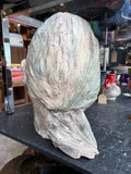 Rear view of plaster maquette showing modelling marks in hair