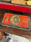 Queen Victoria Boer War chocolate tin, South Africa 1900, front view