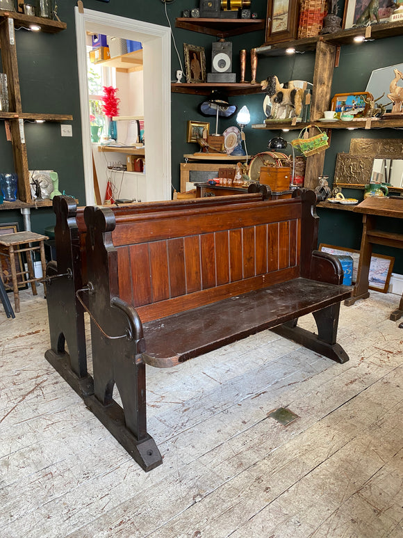 Antique oak church pews