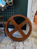 Vintage Wooden Cog Wheel Pattern – Industrial Gear Form – 52cm