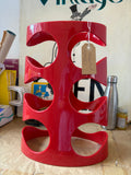 2009 Umbra Wine Rack by Ron Lerner – Red Sculptural Design – Holds 6 Bottles