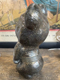 Original 1980s Bronze-Colour Metal Misha Figurine – Moscow 1980 Olympic Games Mascot