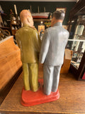 Mid-Century Ceramic Statue – Chairman Mao & Josef Stalin, Chinese Mark