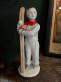 1950s Lomonosov Porcelain Figurine – Girl Skier by Elizabeth N. Lupanova – 21cm High