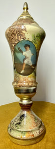 Mid-Century Soviet Fencing Trophy – Metal & Painted Glass