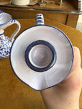 Pair of Vintage Italian Ceramic Chamberstick Candle Holders – Hand Painted