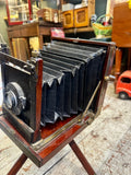 Victorian Mahogany Folding Plate Camera by W. Watson & Sons London – Antique Bellows Camera with Tripod c.1860–70
