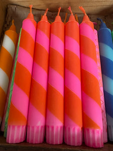 Neon Pink & Orange Helter Skelter Candle – True North Chandlers