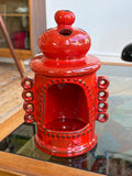 Vintage Pan Keramik Goebel Red Ceramic Tealight Holder, West Germany, 1970s