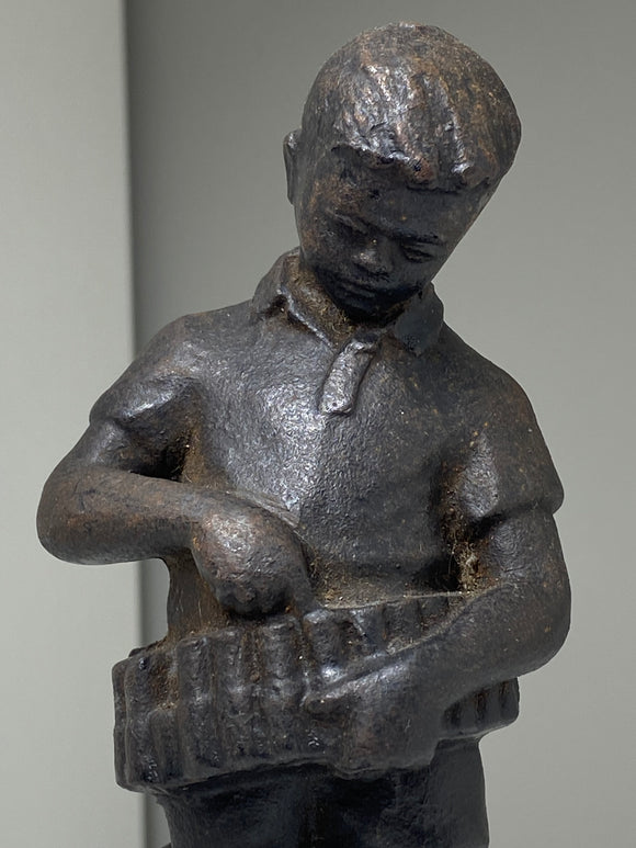 Mid century Soviet statue of young boy