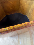 Octagonal Hand-Painted Toleware Tea Caddy with Floral Design
