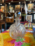 Large Antique Cut Glass Perfume Bottle with Original Stopper – 19cm