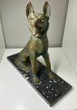 Art Deco spelter figure of a German Shepherd