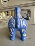 Back view of signed Pablo Zabal Chile ceramic horse figurine.