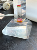 Top view of Soviet plexiglass lighthouse souvenir base