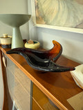 Vintage 1960s Murano Freeform Glass Bowl – Amber