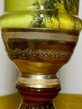 1950s/60s Mid-Century Soviet Shot Put Trophy – Metal & Painted Glass