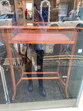 Edwardian Mahogany Bijouterie Display Table – Velvet-Lined Jewellery Cabinet with Bevelled Glass Top