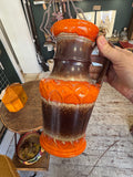 Vintage West German Fat Lava Jug — Ü-Keramik (Übelacker), Orange & Brown, Form 1815-25
