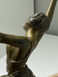 Art Deco spelter dancer on marble base