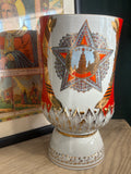Large Soviet Baranovka Porcelain Vase – 1985 Victory Anniversary Commemorative, 26.5cm