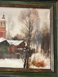 Russian Impressionist Oil on Canvas – Signed, Mid 20th Century