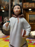 Lomonosov “Northern Girl with Flower” (Yakut Girl) Porcelain Figurine – Made in Russia, 20 cm