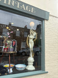 Large Goddess Floor Lamp – White & Gold Resin – 182cm