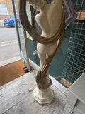Large Goddess Floor Lamp – White & Gold Resin – 182cm