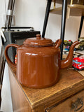 Large vintage enamel teapot