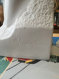 Large Vintage Soviet Porcelain Lenin Statue – Marble Effect, Signature across base (40cm)