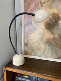 1980s Vintage Desk Lamp – Off-White & Black Flexible Neck – LED Bulb Included