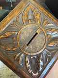 Antique Victorian Carved Oak Ecclesiastical Collection Box c.1890