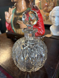 Large Antique Cut Glass Perfume Bottle with Original Stopper – 19cm