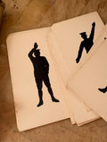 Semaphore flash cards showing salute and signalling positions