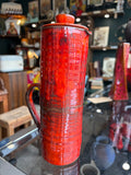 Mid-Century Studio Pottery Jug with Lid | Red Drip Glaze Ceramic