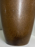 Vintage West German brown and white lava pottery vase