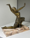 Art Deco spelter dancer on marble base