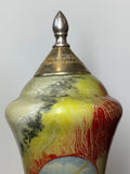 Mid-Century Soviet Shot Put Trophy – Metal & Painted Glass