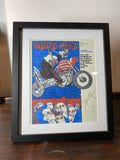 Framed print of Ralph Steadman’s Rolling Stone magazine art work