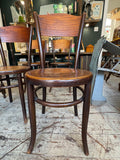 Set of 4 Antique Fischel Bentwood Bistro Chairs, Early 20th Century, Czech — Art Nouveau Cafe Dining Chairs