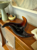 Vintage 1960s Murano Freeform Glass Bowl – Amber