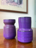 Pair of Small Vintage West German Pottery Pots – Mid-Century Purple Glaze