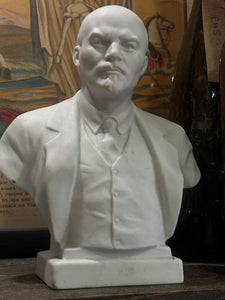 1960s Lomonosov Porcelain Bisque Bust of Lenin – 17.5cm High