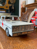 Vintage tin friction toy ambulance